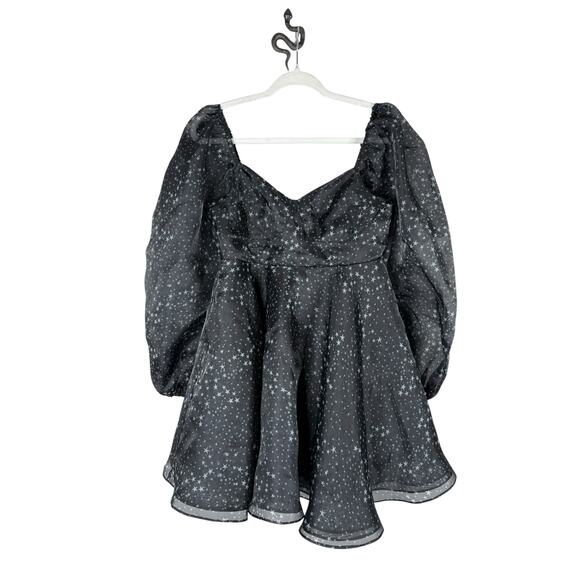 Selkie Princess Stars Mini Dress Puff Sleeve Cocktail Whimsigoth Antique Party M - Picture 4 of 9